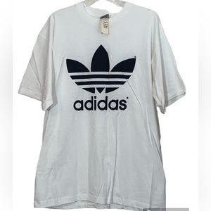 New With Tags - Vintage Adidas Trefoil Big Logo Tee USA in White, Men's Large